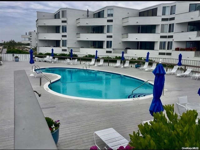 view of pool with a patio area