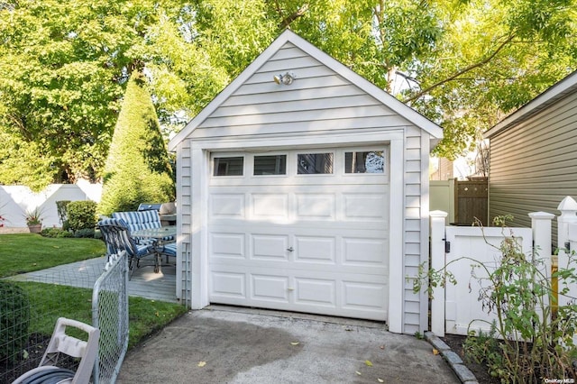 view of garage