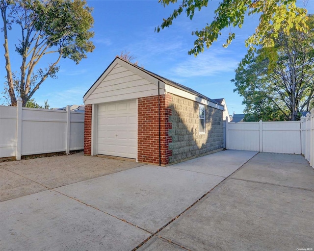 view of garage