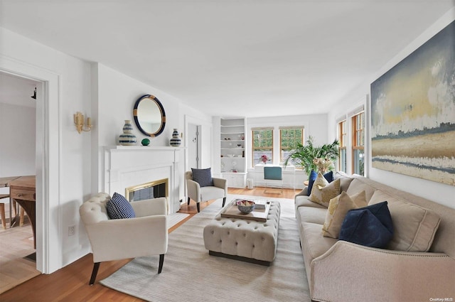 living room featuring light hardwood / wood-style flooring