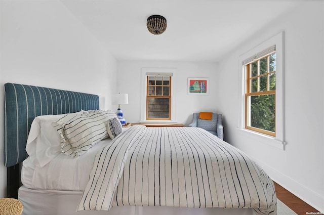 bedroom featuring hardwood / wood-style flooring