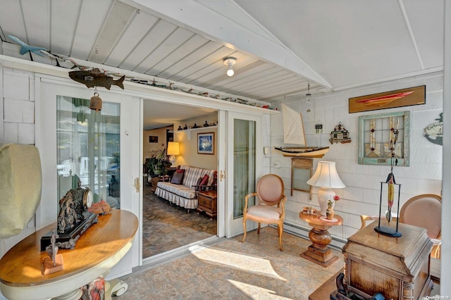 interior space featuring french doors