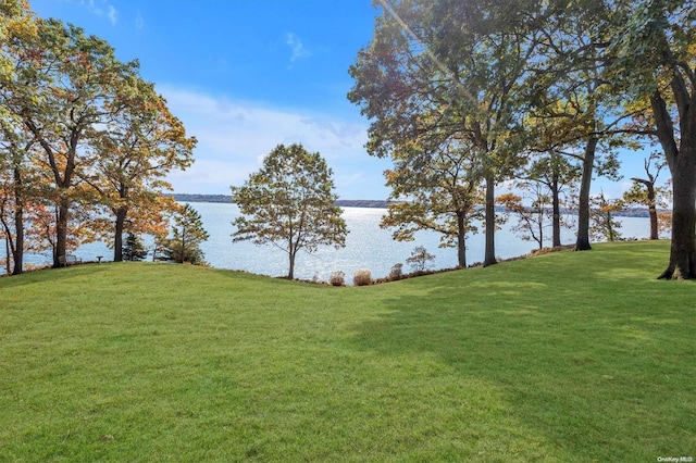 view of yard featuring a water view