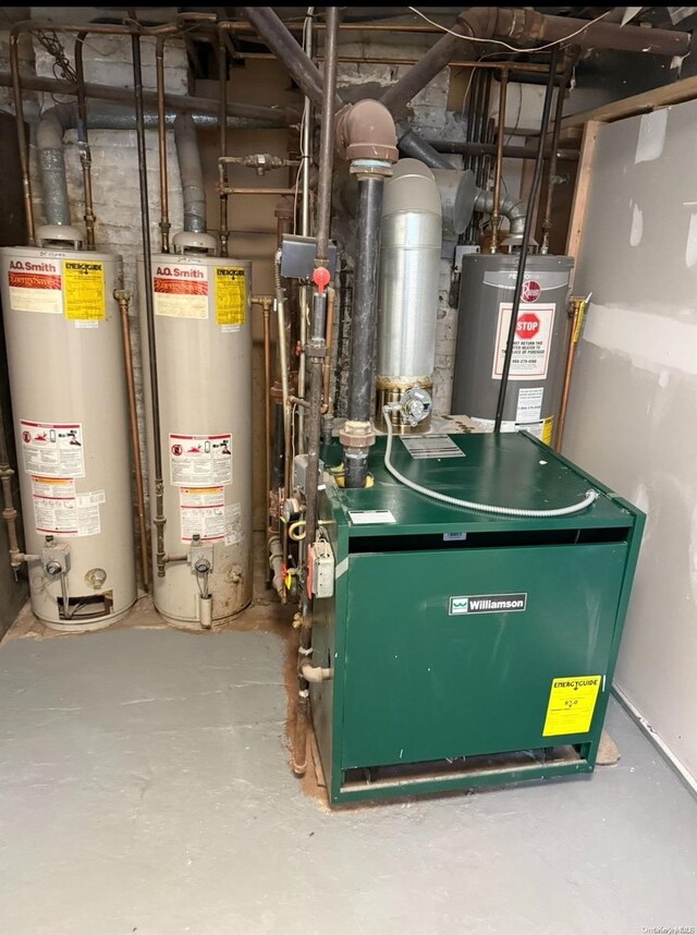 utility room with water heater