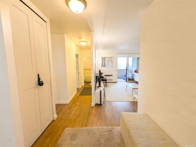 hall featuring light hardwood / wood-style floors