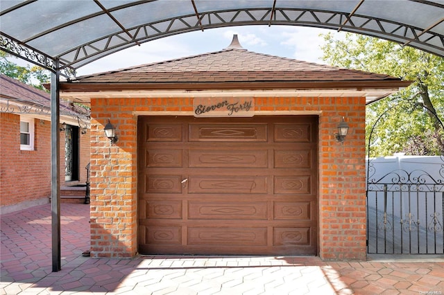 view of garage