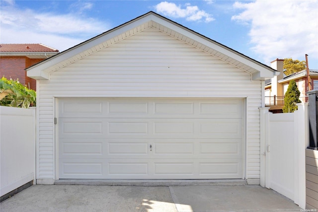 view of garage