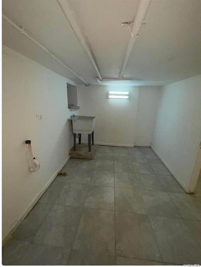 basement with electric panel