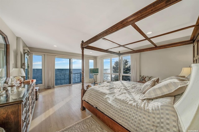 bedroom featuring light hardwood / wood-style flooring