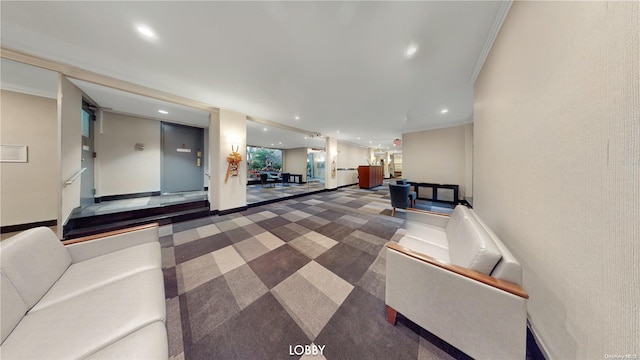 9707 4th Ave Unit 4G, Brooklyn, NY 11209 - unfurnished living room with recessed lighting and ornamental molding