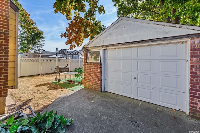 view of garage