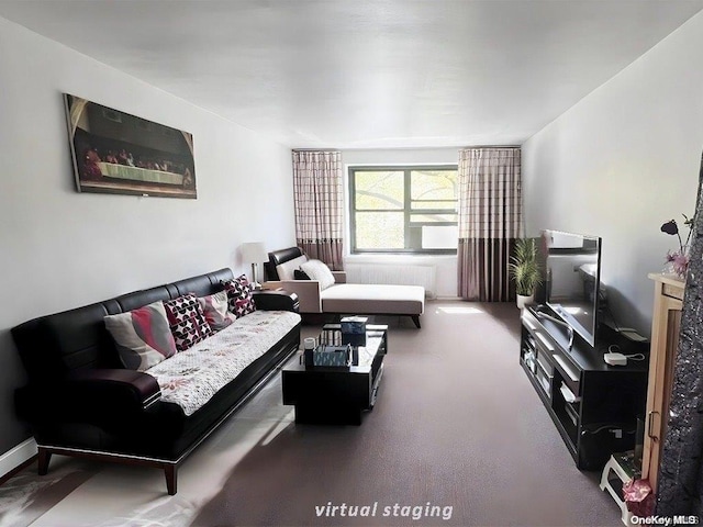 living room with carpet floors