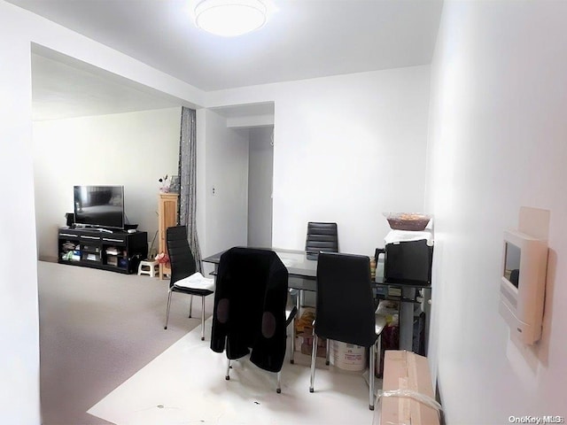 view of carpeted dining room