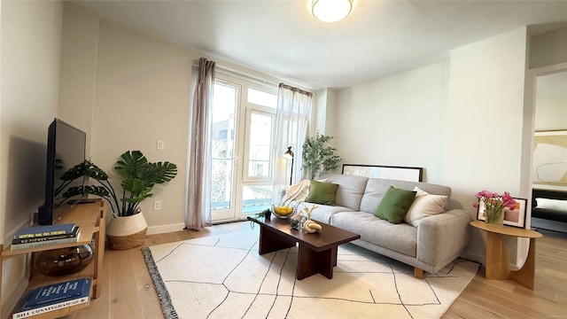 28-09 39th Ave Unit 5A, Long Island City, NY 11101 - living room with light wood-type flooring and baseboards