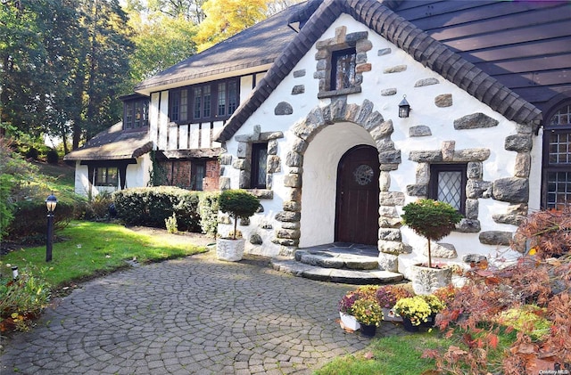 view of front facade with a front yard