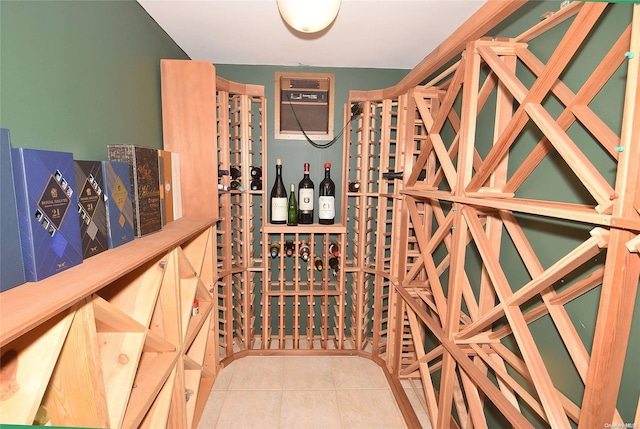 wine cellar with tile patterned floors