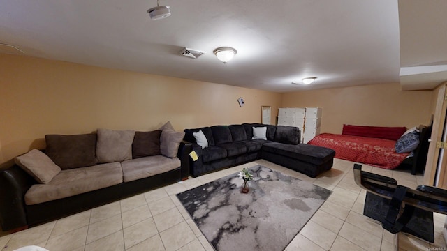 view of tiled living room