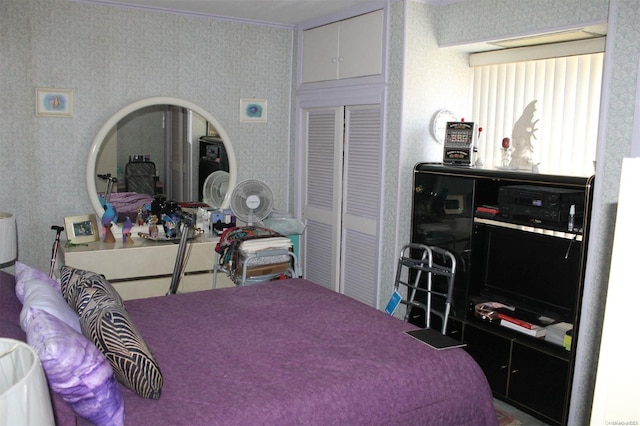 252-51 63rd Ave Unit 5A, Little Neck, NY 11362 - bedroom featuring wallpapered walls