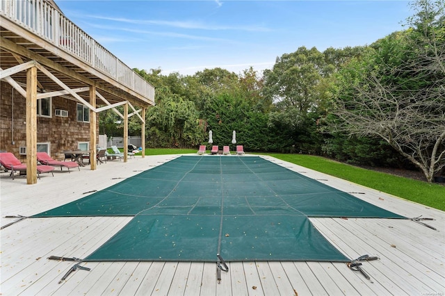 view of pool with a deck