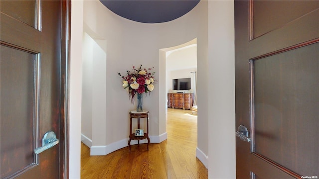 entrance foyer featuring light hardwood / wood-style floors