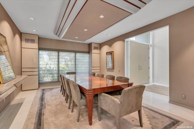 view of tiled dining space