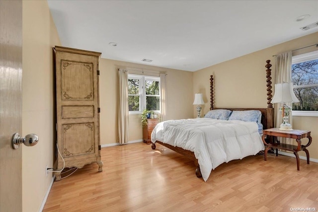 bedroom featuring light hardwood / wood-style flooring