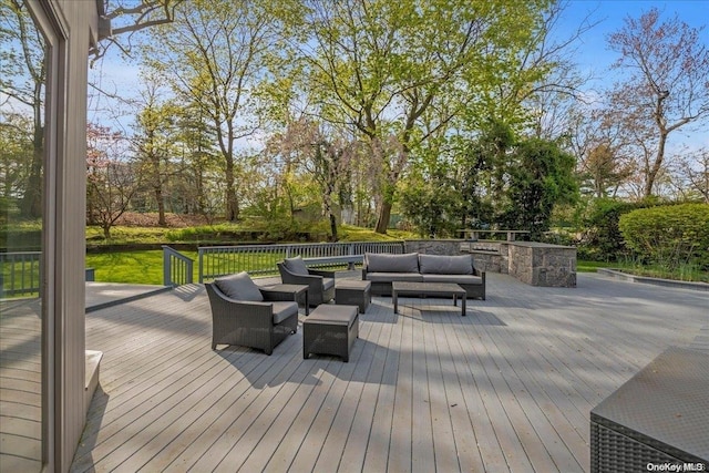 deck featuring an outdoor hangout area