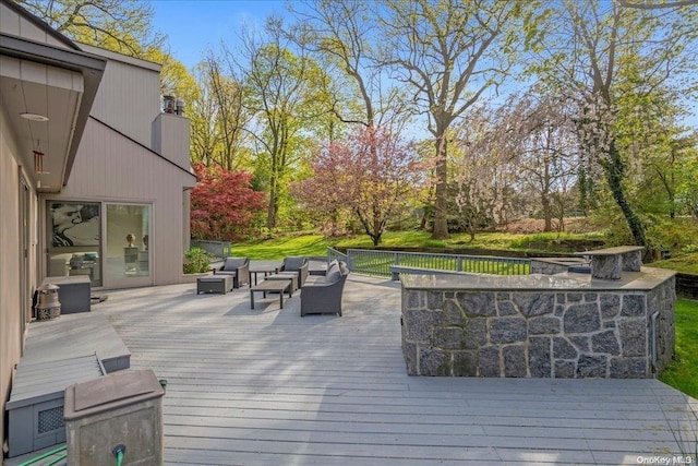 deck with outdoor lounge area