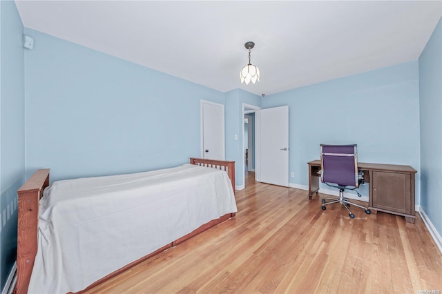 bedroom featuring light hardwood / wood-style floors