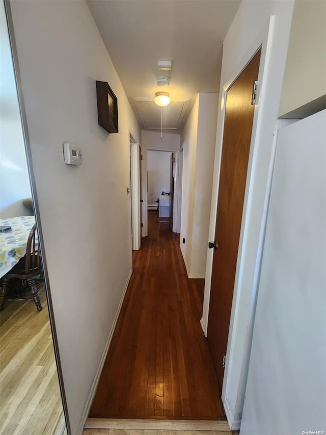 hall featuring dark hardwood / wood-style flooring