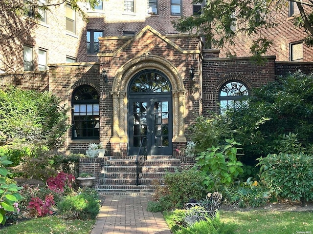 property entrance with french doors