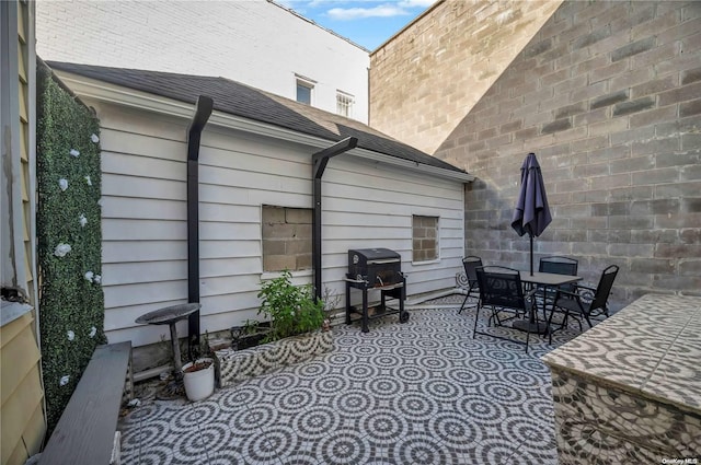 view of patio with grilling area