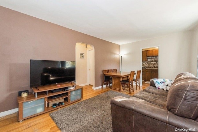 living room featuring hardwood / wood-style floors