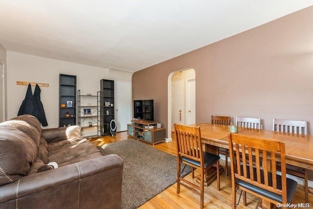 living room with wood-type flooring