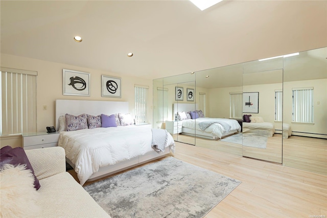 bedroom featuring a closet and wood-type flooring