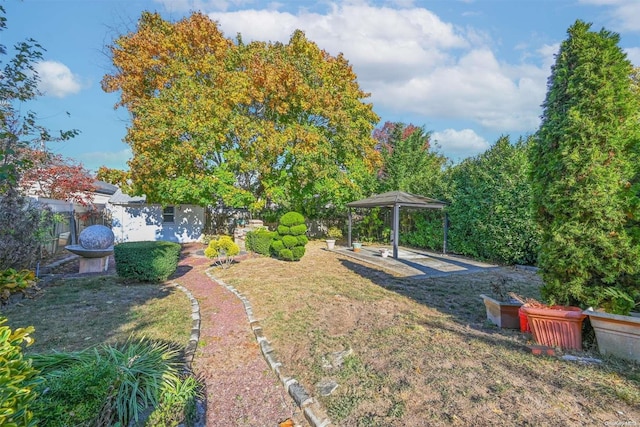 view of yard featuring a gazebo