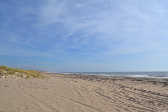 view of water feature featuring a view of the beach