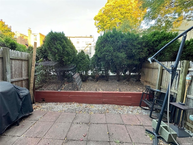 view of patio with grilling area