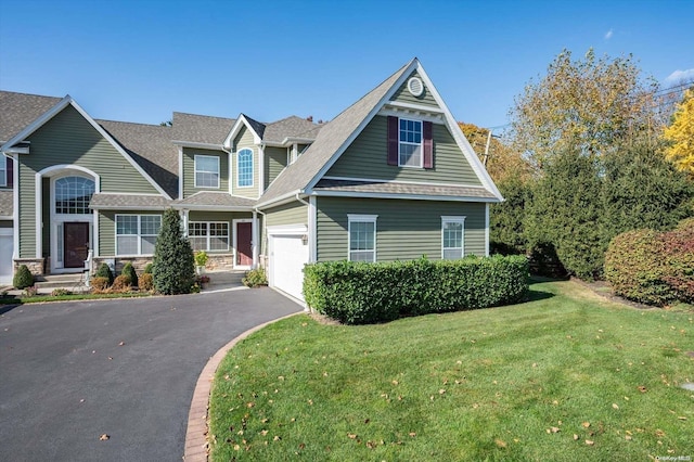 view of front of property featuring a front yard