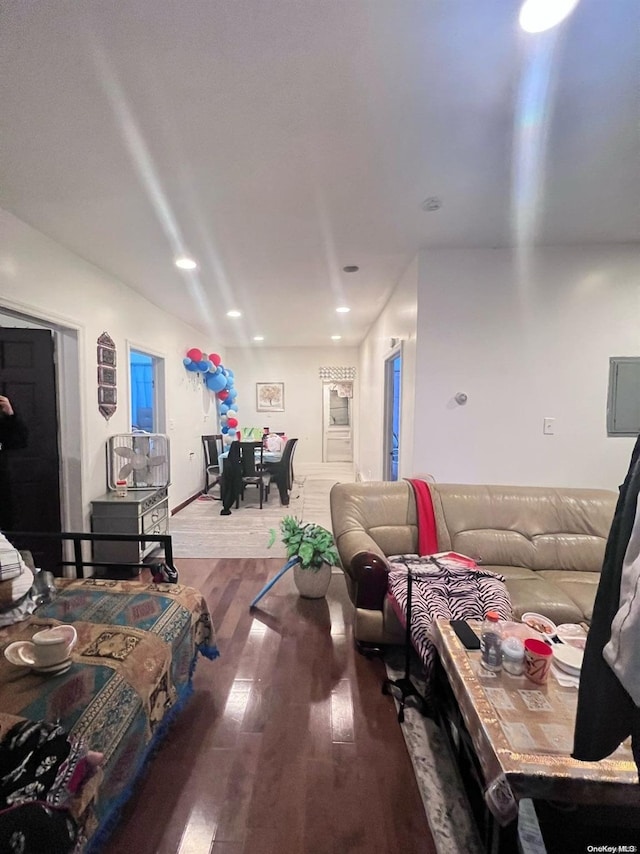 living room with wood-type flooring