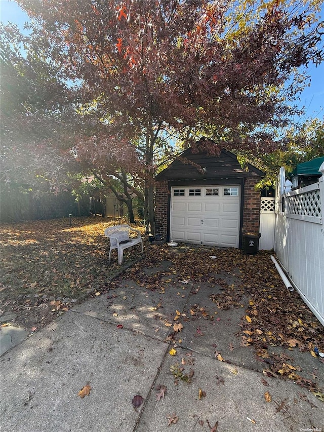 view of garage