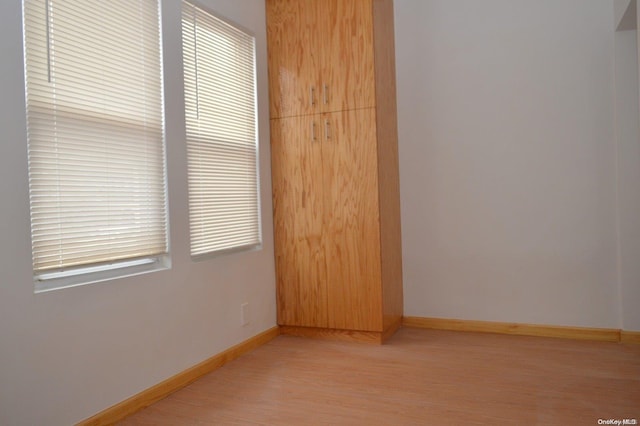 spare room with light hardwood / wood-style flooring and a wealth of natural light