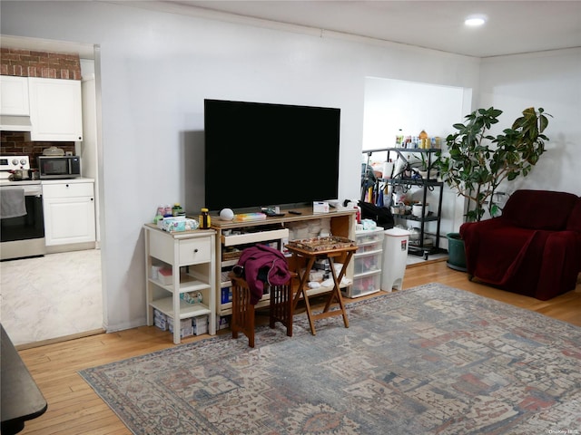 office space featuring light wood-type flooring