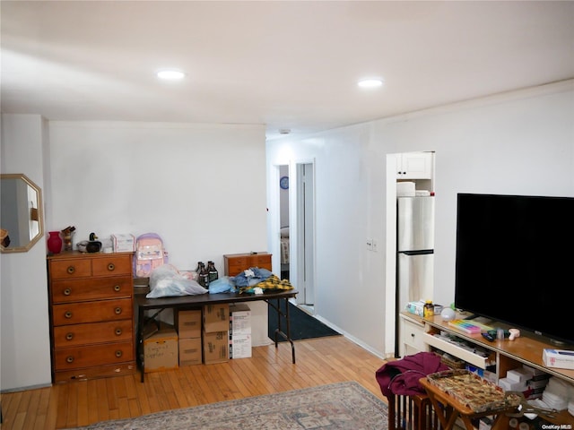 interior space with light hardwood / wood-style floors