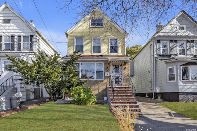 view of front of house with a front yard