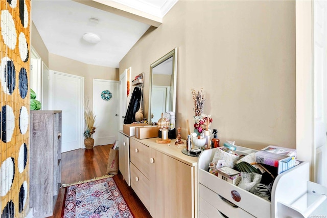 interior space featuring dark hardwood / wood-style floors