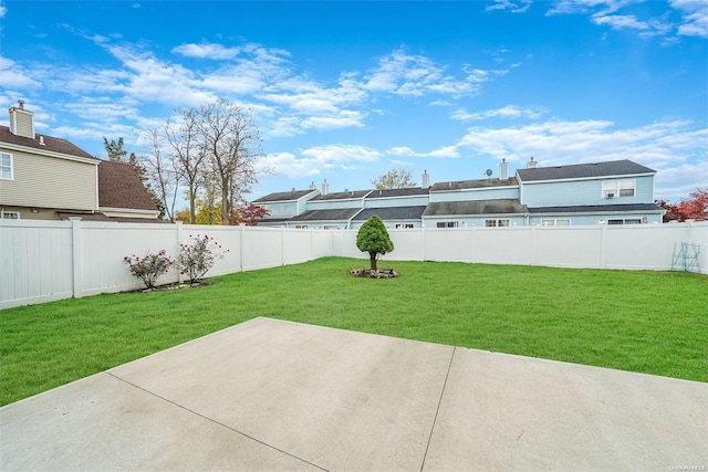 view of yard with a patio area