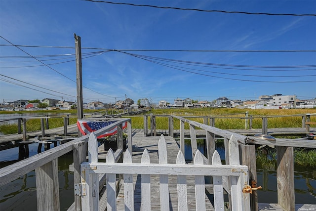 view of dock area