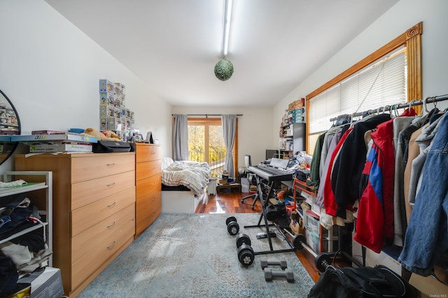 bedroom featuring wood-type flooring