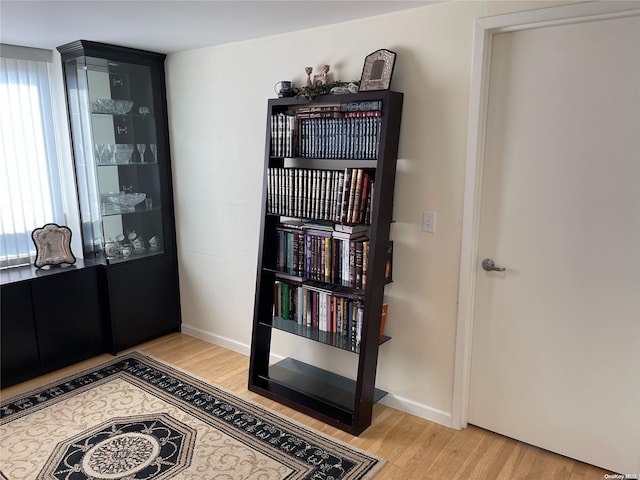 interior space with light hardwood / wood-style flooring